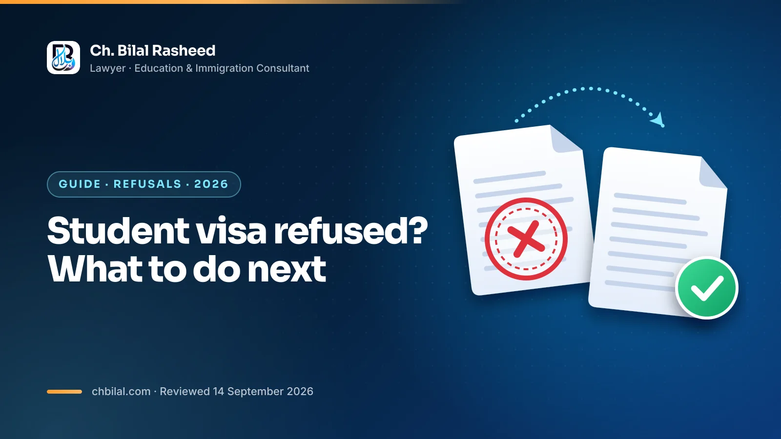 A refused student visa letter being reviewed line by line, for Pakistani students planning to reapply